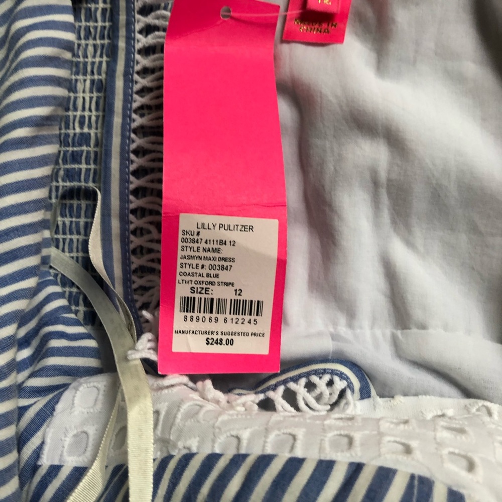 Lilly Pulitzer Maxi Dress Stripe Summer Jasmyn US 12 - Picture 13 of 13